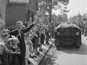 Die Befreiung von Utrecht durch kanadische Soldaten der First Canadian Army