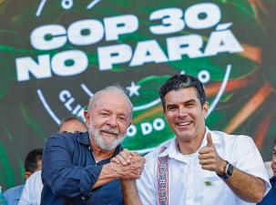 Präsident der Republik, Luiz Inácio Lula da Silva, während der Zeremonie zur Ankündigung der Abhaltung der COP 30 in der Stadt Belém im Jahr 2025