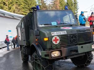 Ein medizinisches Fahrzeug der Bundeswehr