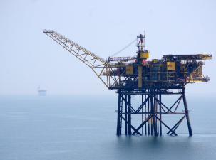 Eine Gas-Abbau-Plattform in Großbritannien