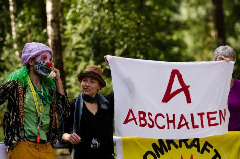 Umweltschutz Vorbild Hanna Poddig bei einem Protest gegen Atomkraft.