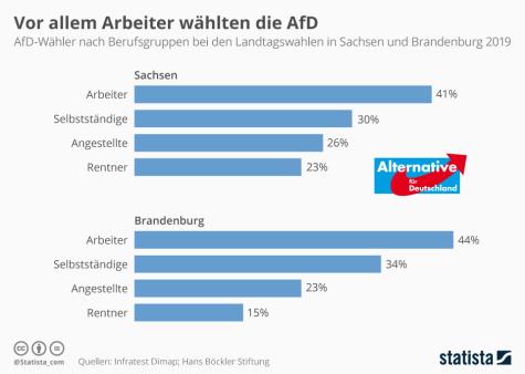 Eine Grafik zur Wählerschaft der AfD in Sachsen