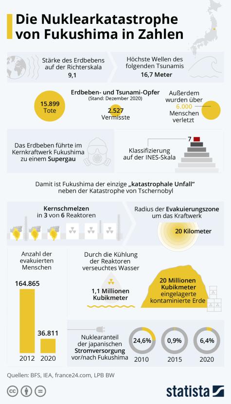 Eine Grafik zur Katastrophe von Fukushima