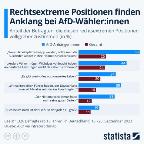 Eine Statistik zu rechtsextremen Gedankengut in der AfD-Wählerschaft