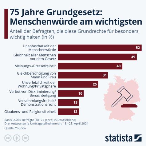 Eine Statistik zu den Grundgesetzen in Deutschland