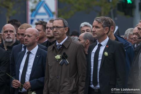 Der AfD Sachsen Vorsitzende Jörg Urban mit AfD-Mitglieder Bernd Höcke