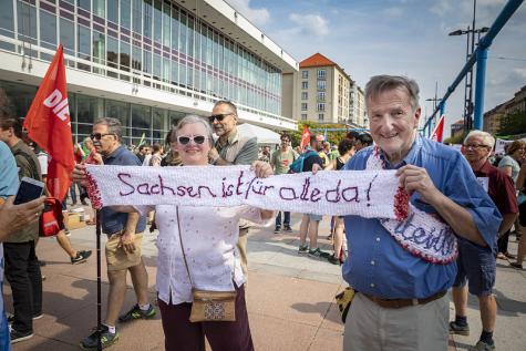 Eine Demo für Demokratie in Sachsen