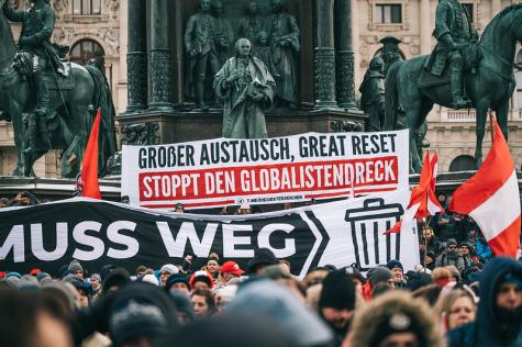 Eine Anti-Corona Demo in Wien 2021