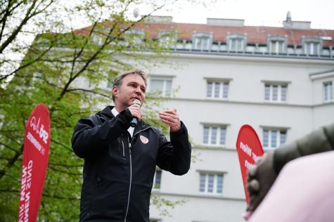 Andreas Babler bei einer Wahlkampfveranstaltung