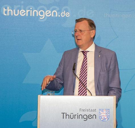 Bodo Ramelow während der Regierungsmedienkonferenz am 3. September 2019 in der Thüringer Staatskanzlei in Erfurt