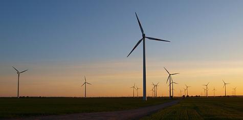 Eine Windkraftanlage in Deutschland.