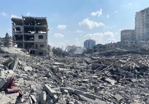 Ein zerbombtes Haus im Gaza-Streifen